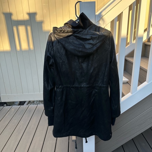 Blanc Noir Hooded Black Anorak Jacket, Size M - Picture 2 of 5